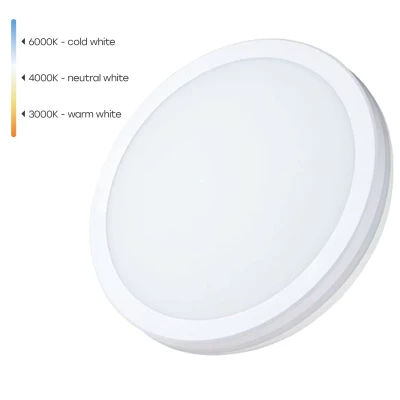 LED Ūdensizturīgs gaismeklis 30W, 3CCT, 3600Lm, IP65, Ø 300 x 55 mm
